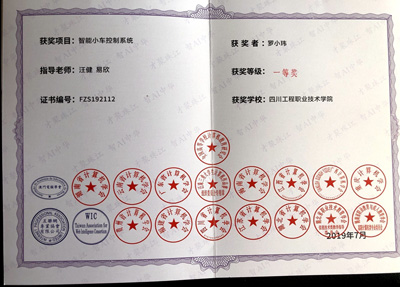 荣获奖状